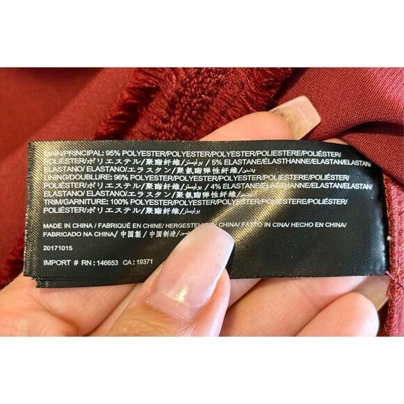 NWOT Finders Keepers Fig Burgundy Fall Visions Off Shoulders Mini Dress Medium - Picture 8 of 12